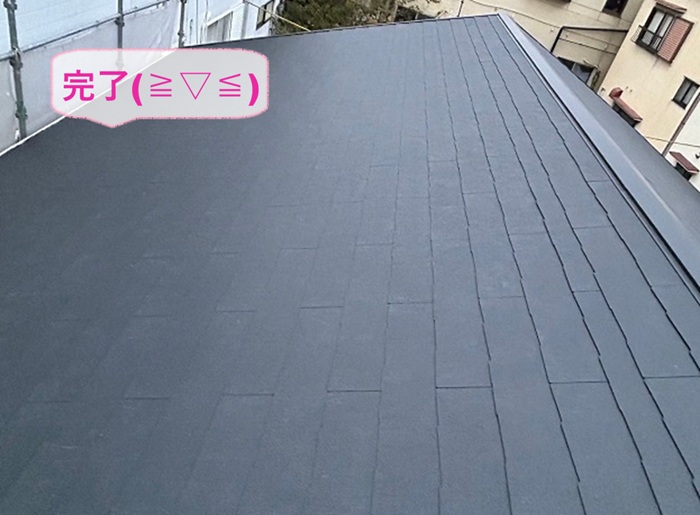 西宮市で耐震性アップを目指した屋根の軽量化リフォームが完了した現場の様子