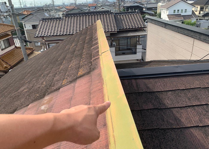 カラーベスト屋根の片棟板金
