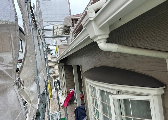 南あわじ市　雨樋工事としてパナソニック製のＰＣ５０へ交換した後の様子