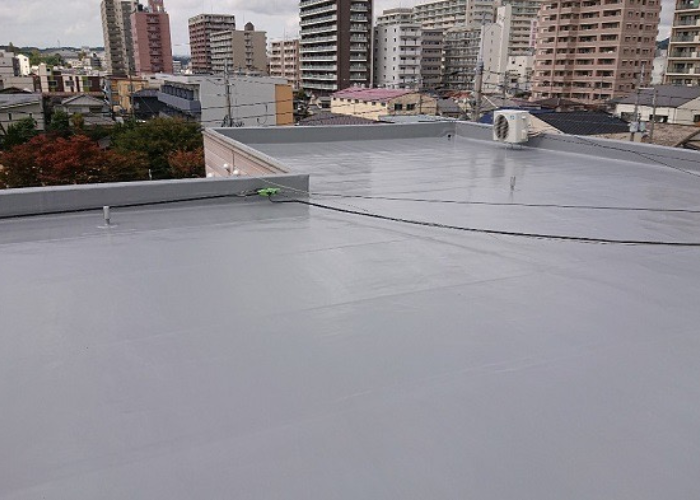 丹波篠山市　屋上の防水リフォーム工事が完了した様子