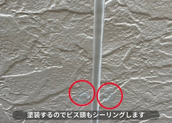 丹波篠山　外壁修理でビス頭をシーリング