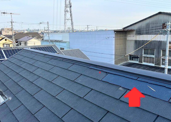 南あわじ市　スレート屋根部分修理を行った後の様子