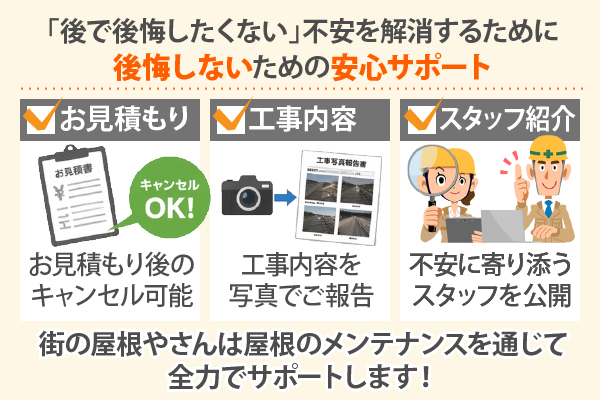 「後で後悔したくない」不安を解消するために後悔しないための安心サポート