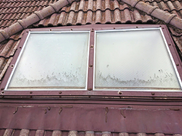 施工後の防水処理がしっかりと施された天窓